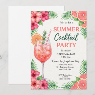 Invitación a la fiesta de cóctel de verano de cítr