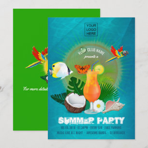 Invitación a la fiesta de cóctel de verano del clu
