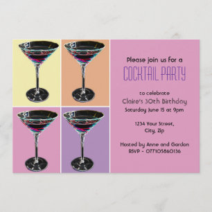 Invitación a la fiesta de cóctel Funky Martini