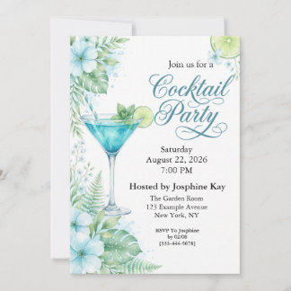 Invitación a la fiesta de cóctel Martini Tropical