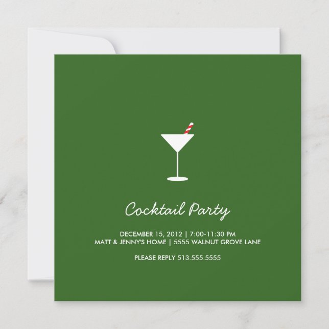Invitación a la fiesta de cóctel Swizzle Cocktail  (Anverso)