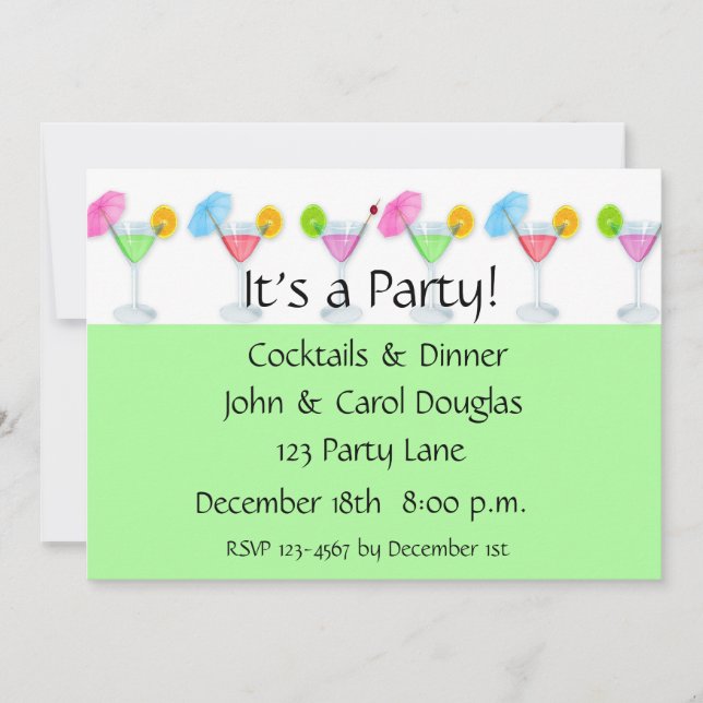 Invitación a la fiesta de cócteles (Anverso)