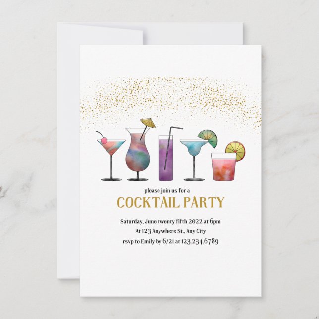 Invitación a la fiesta de cócteles (Anverso)