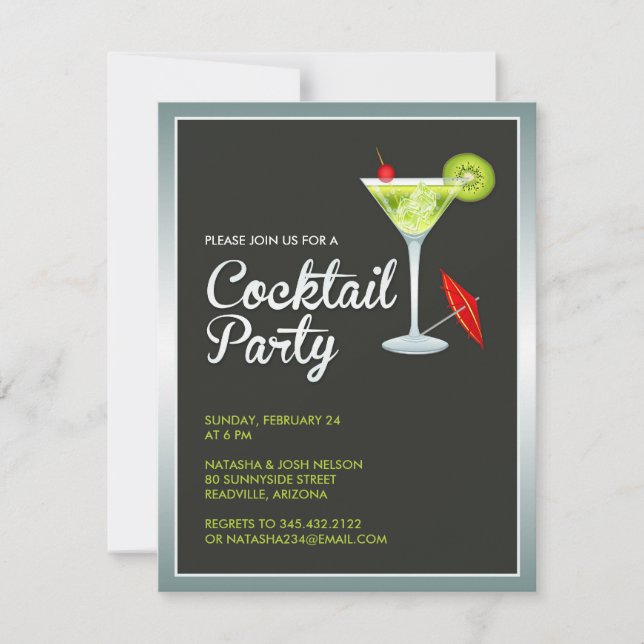 Invitación a la fiesta de cócteles (Anverso)