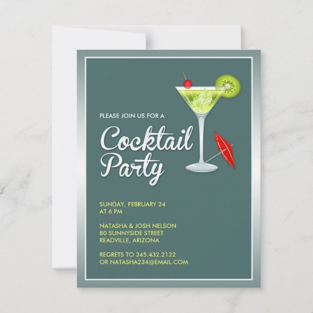 Invitación a la fiesta de cócteles (Anverso)