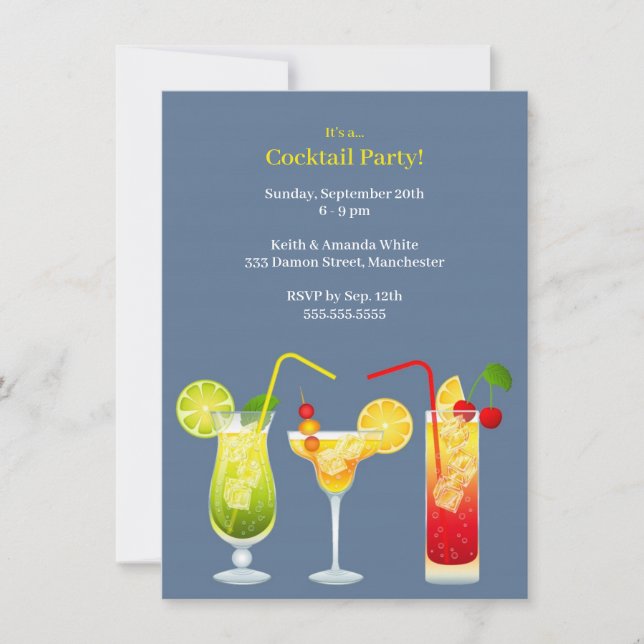 Invitación a la fiesta de cócteles (Anverso)