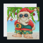 Invitación a la fiesta de cócteles Beach Santa - S<br><div class="desc">¿Puedes mirarlo y no sonreír? ¡Estoy sonriendo mientras escribo! Personalízalo! Elige tu material de papel, agrega tu texto, y simplemente diviértete con él. Eso es lo que hace a Zazzle tan único. El crédito va a los artistas (que tienen los derechos de autor sobre su arte) a quienes compré estas...</div>