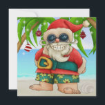 Invitación a la fiesta de cócteles Beach Santa - S<br><div class="desc">¿Puedes mirarlo y no sonreír? ¡Estoy sonriendo mientras escribo! Personalízalo! Elige tu material de papel, agrega tu texto, y simplemente diviértete con él. Eso es lo que hace a Zazzle tan único. El crédito va a los artistas (que tienen los derechos de autor sobre su arte) a quienes compré estas...</div>