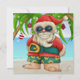 Invitación a la fiesta de cócteles Beach Santa - S