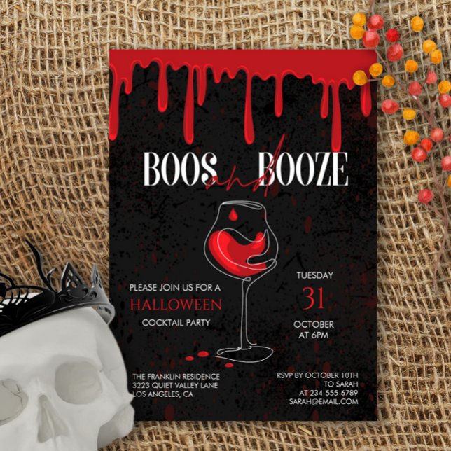 Invitación a la fiesta de cócteles Boos & Booze Ha (Subido por el creador)