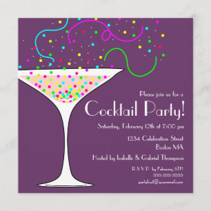 Invitación a la fiesta de cócteles Confetti