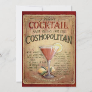 Invitación a la fiesta de cócteles cosmopolita
