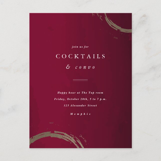 Invitación a la fiesta de cócteles de anillos de o (Anverso)