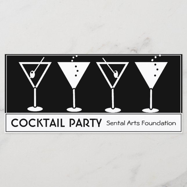 Invitación a la fiesta de cócteles de época (Anverso)