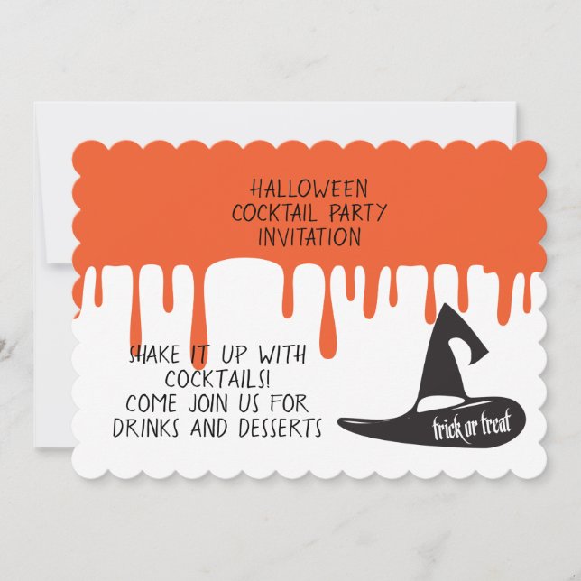 Invitación a la fiesta de cócteles de Halloween (Anverso)