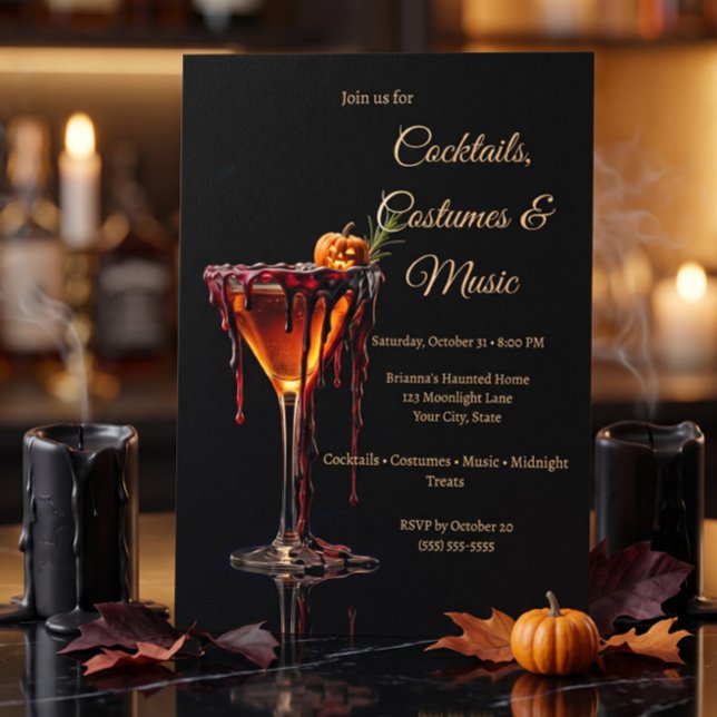 Invitación a la fiesta de cócteles de Halloween (Halloween Invitation card)