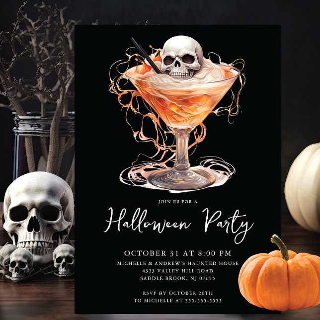 Invitación a la fiesta de cócteles de Halloween (Subido por el creador)