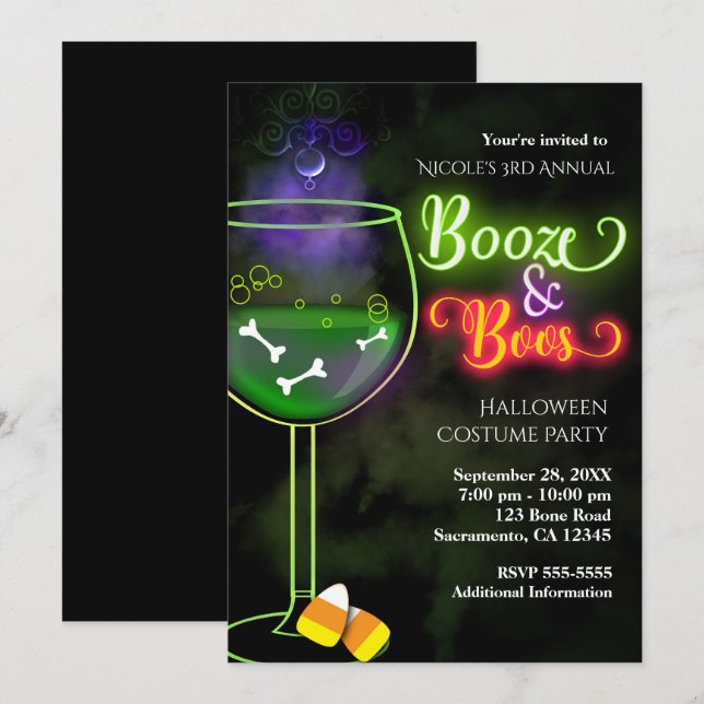 Invitación a la fiesta de cócteles de Halloween: l (Anverso / Reverso)