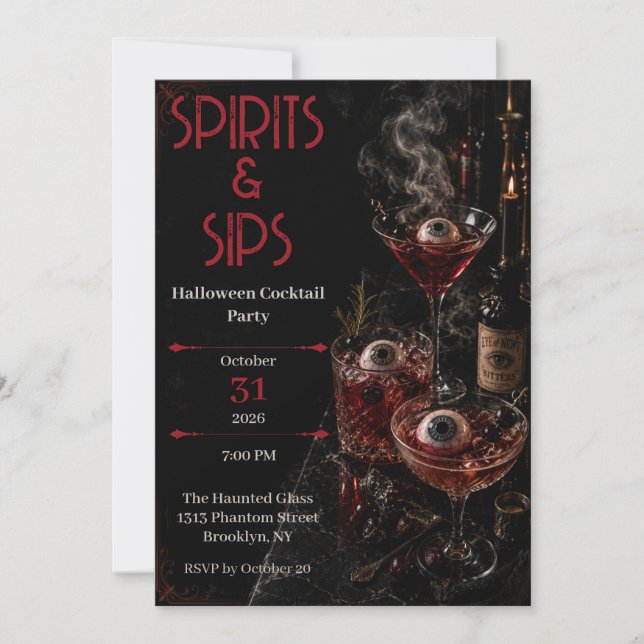Invitación a la fiesta de cócteles de Halloween Sp (Anverso)