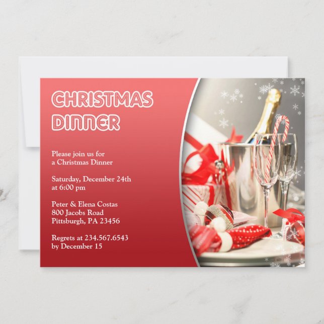 Invitación a la fiesta de cócteles de la cena de n (Anverso)