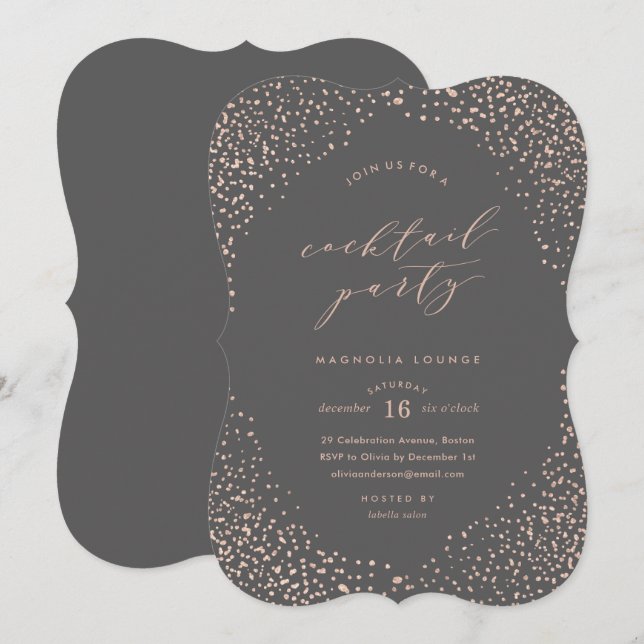 Invitación a la fiesta de cócteles de la nieve (Anverso / Reverso)