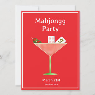 Invitación a la fiesta de cócteles de Mahjong Mart