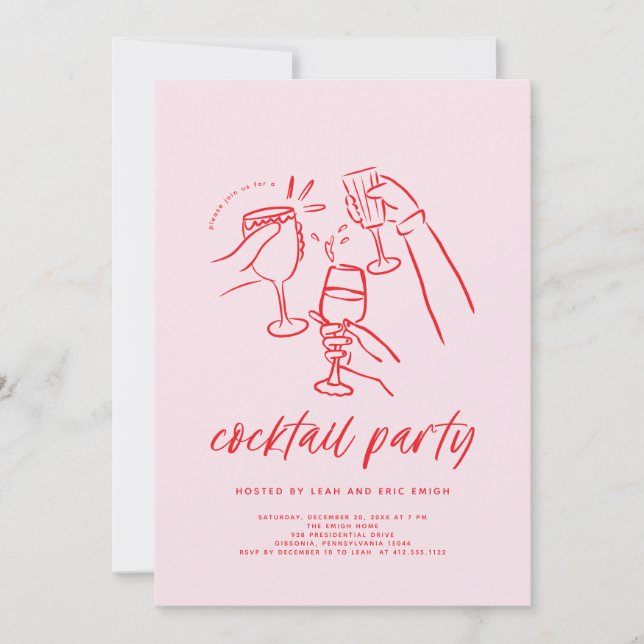 Invitación a la fiesta de cócteles de Navidad (Anverso)