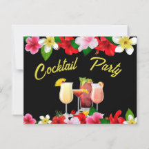 Invitación a la fiesta de cócteles Flores tropical