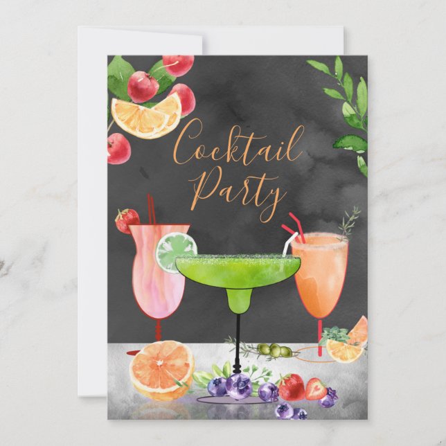 Invitación a la fiesta de cócteles Happy Hour (Anverso)