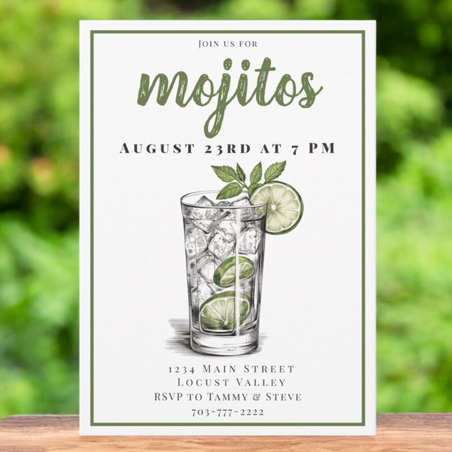Invitación a la fiesta de cócteles Mojito (Subido por el creador)