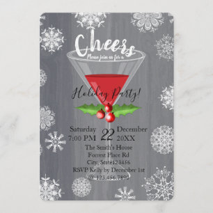 Invitación a la fiesta de cócteles navideños Cheer