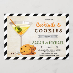 Invitación a la fiesta de cócteles y galletas