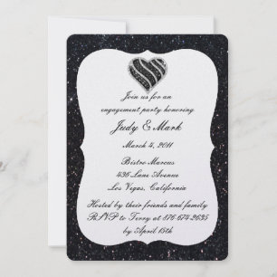 Invitación a la Fiesta de Compromiso Black Glitter