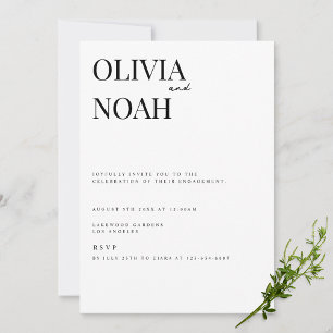 Invitación a la fiesta de compromiso blanco modern