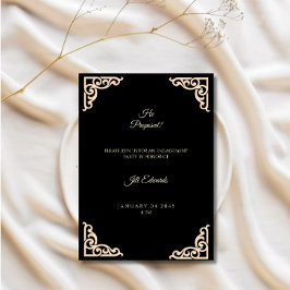 Invitación a la fiesta de compromiso Boda negro or
