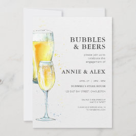 Invitación a la fiesta de compromiso - Burbujas y