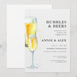 Invitación a la fiesta de compromiso - Burbujas y