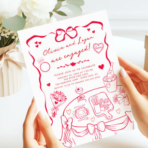 Invitación a la fiesta de compromiso caprichoso de