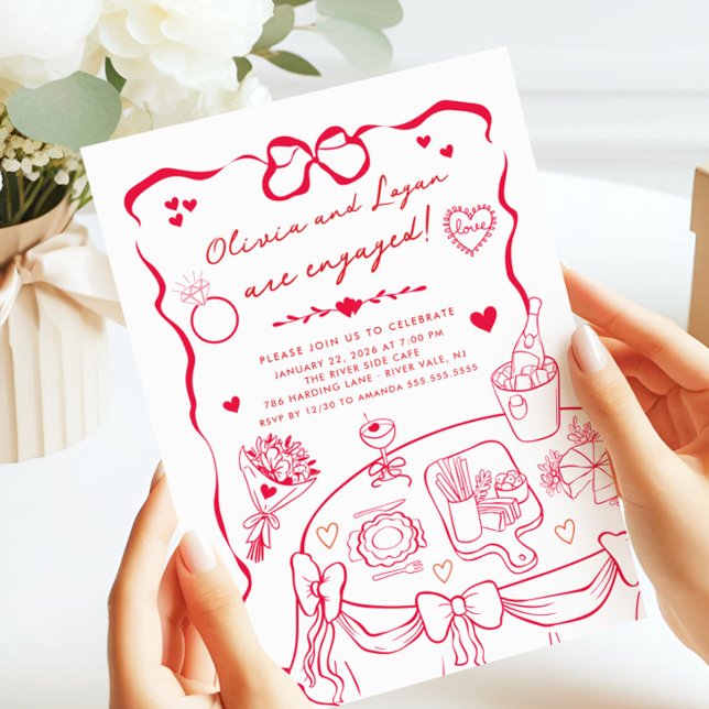 Invitación a la fiesta de compromiso caprichoso de (Subido por el creador)