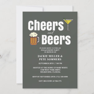 Invitación a la fiesta de compromiso Cheers and Be