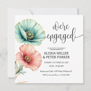 Invitación a la Fiesta de Compromiso con Acuarela 