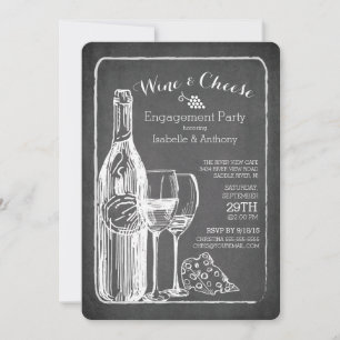 Invitación a la fiesta de compromiso con el vino y