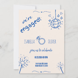 Invitación a la fiesta de compromiso con la mano a