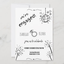 Invitación a la fiesta de compromiso con la mano m