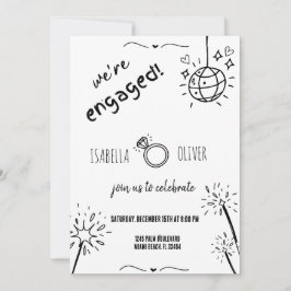 Invitación a la fiesta de compromiso con la mano m