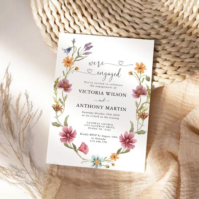 Invitación a la fiesta de compromiso con las flore (Subido por el creador)