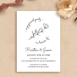 Invitación a la fiesta de compromiso con las flore