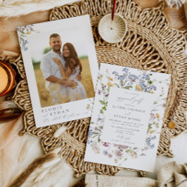 Invitación a la fiesta de compromiso con las flore