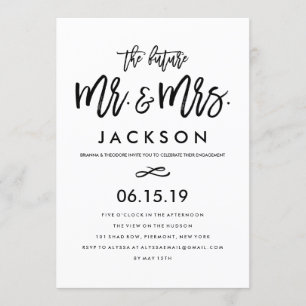 Invitación a la fiesta de compromiso con mano de m