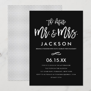 Invitación a la fiesta de compromiso con mano de m
